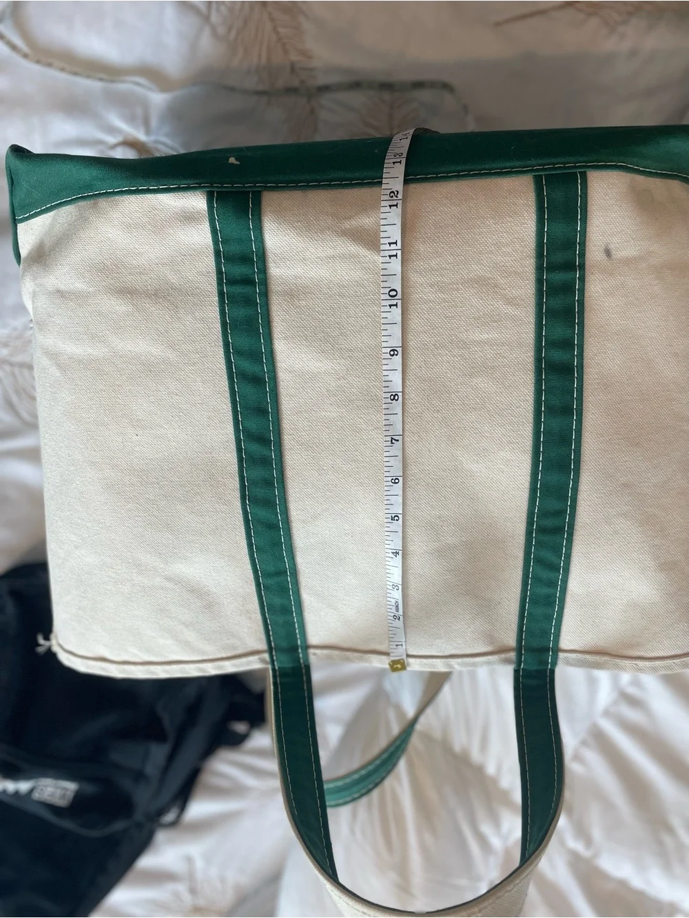L.L. Bean Canvas Tote Bag in Natural and Green